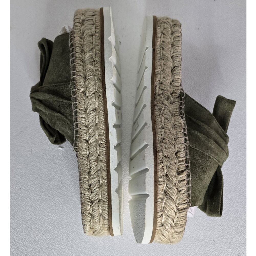 ERIC MICHAEL Sybil Suede Sandals Wedges Made in Spain Sage Green Sz 39-US 8-8.5 - Picture 5 of 8